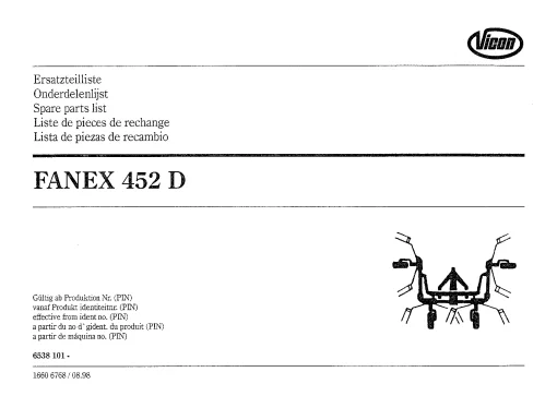 Vicon Fanex 452D Tedders 1998 Parts Manual Catalog Pdf Download