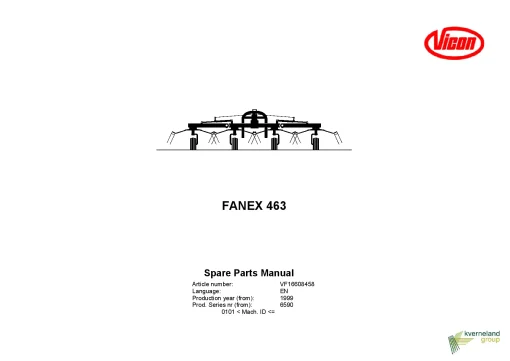 Vicon Fanex 463 Tedders 1999 Parts Manual Catalog Pdf Download