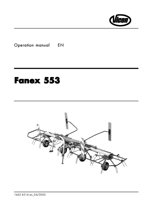 Vicon Fanex 523 Tedders 2005 Operation Maintenance Manual PDF download