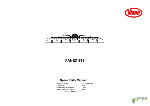 Vicon Fanex 683 Tedders 1998 Parts Manual Catalog Pdf Download