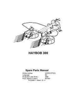 Vicon Haybob 300 Rake-tedders 64TH01 Parts Manual Catalog Pdf Download