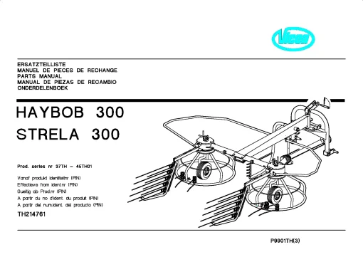 Vicon Haybob Strela 300 Rake-tedders 45TH01 Parts Manual Catalog Pdf Download