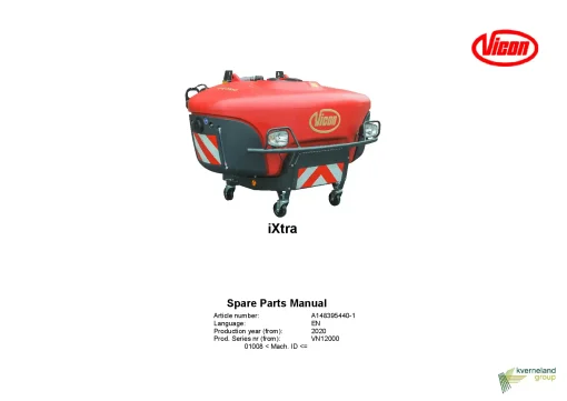 Vicon IXtra Sprayers Front 2020 Parts Manual Catalog Pdf Download