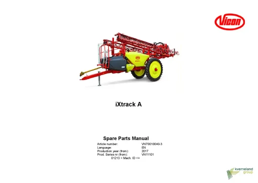 Vicon Ixtrack A Sprayers Trailed 2017 Parts Manual Catalog Pdf Download
