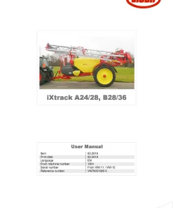 Vicon Ixtrack A24 A28 B28 B36 Sprayers Trailed 2019 Operation Maintenance Manual PDF download