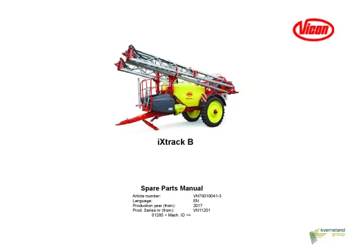 Vicon Ixtrack B Sprayers Trailed 2017 Parts Manual Catalog Pdf Download