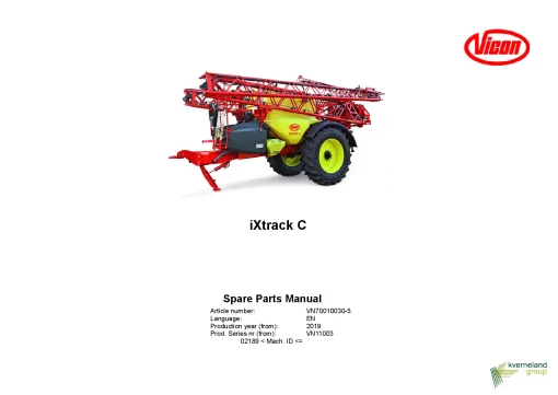 Vicon Ixtrack C Sprayers Trailed 2019 Parts Manual Catalog Pdf Download