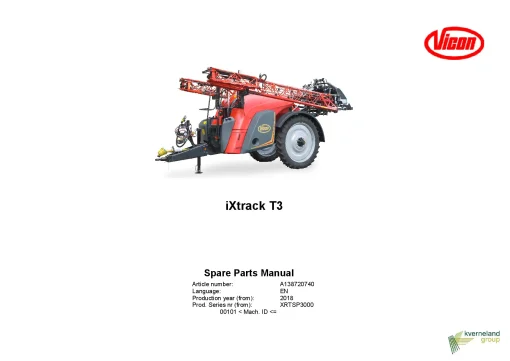 Vicon Ixtrack T3 Sprayers Trailed 2018 Parts Manual Catalog Pdf Download
