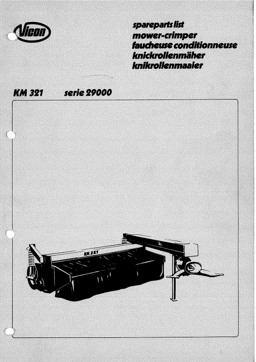 Vicon KM 321 all Parts Manual Catalog Pdf Download