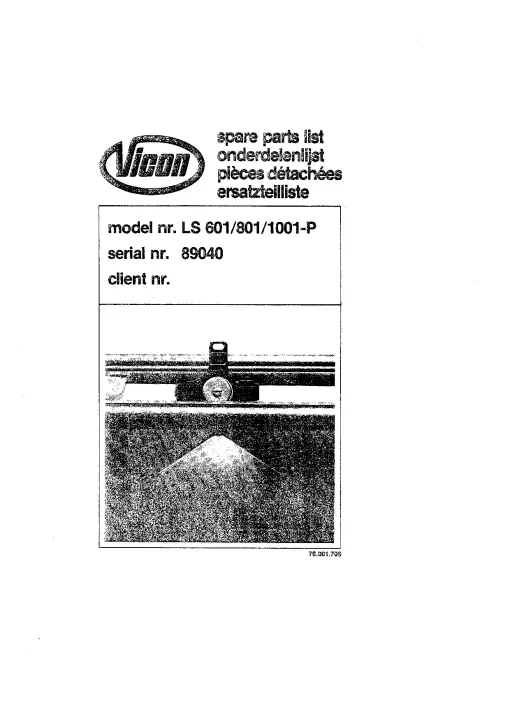 Vicon LS 601 801 1001-P all Parts Manual Catalog Pdf Download