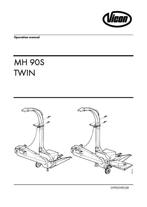 Vicon MH 90S Twin Maize choppers 12NP01 Operation Maintenance Manual PDF download