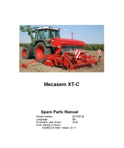 Vicon Mecasem XT-C Seed drills 2010 Parts Manual Catalog Pdf Download