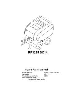 Vicon RF3225 SC14 Round Balers 2011 Parts Manual Catalog Pdf Download