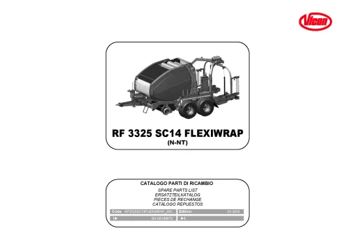 Vicon RF3325 SC14 Flexiwrap Round Baler wrapper 2015 Parts Manual Catalog Pdf Download