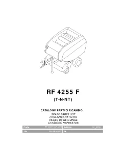 Vicon RF4255F (T-N-NT) Round Balers 2016 Parts Manual Catalog Pdf Download