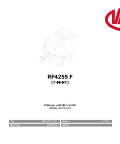 Vicon RF4255F (T-N-NT) Round Balers 2017 Parts Manual Catalog Pdf Download