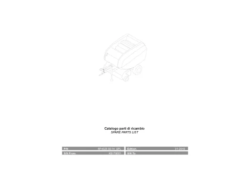 Vicon RF4325 SC14 Balers Round 2019 Parts Manual Catalog Pdf Download