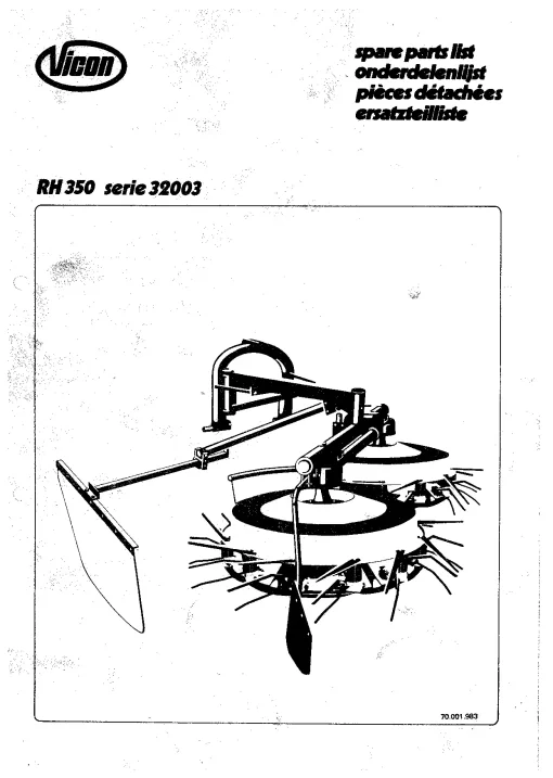 Vicon RH 350 all Parts Manual Catalog Pdf Download