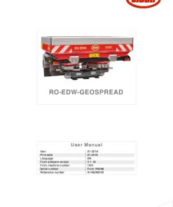 Vicon ROEDW GEOSpread Disc Rear mounted 2018 Operation Maintenance Manual PDF download
