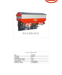 Vicon ROEDW GEOSpread Disc Rear mounted 2019 Operation Maintenance Manual PDF download