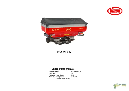 Vicon ROM EW Spreaders Disc Rear mounted 2015 Sn 01075 Parts Manual Catalog Pdf Download