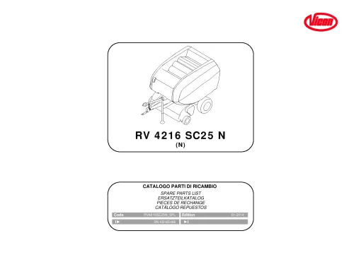 Vicon RV4216 SC25 N Round Balers 2014 Parts Manual Catalog Pdf Download