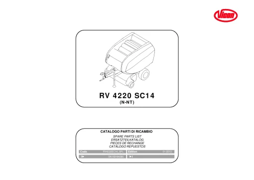 Vicon RV4220 SC14 Round Balers 2013 Parts Manual Catalog Pdf Download