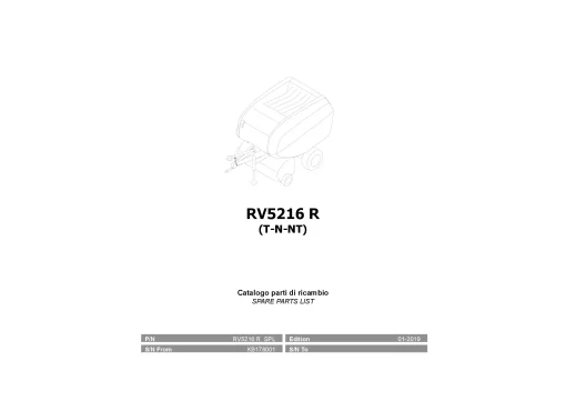 Vicon RV5216 R Round Baler 2019 Parts Manual Catalog Pdf Download