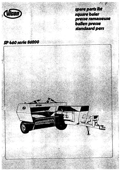 Vicon SP 460 all Parts Manual Catalog Pdf Download