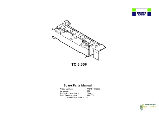 Vicon TC 5.30F Conditioners Rear mounted_06KD01 Parts Manual Catalog Pdf Download