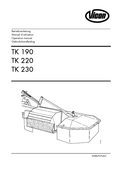 Vicon TK 190 220 230 Conditioners Rear mounted_16CUK01_10FK01 Operation Maintenance Manual PDF download