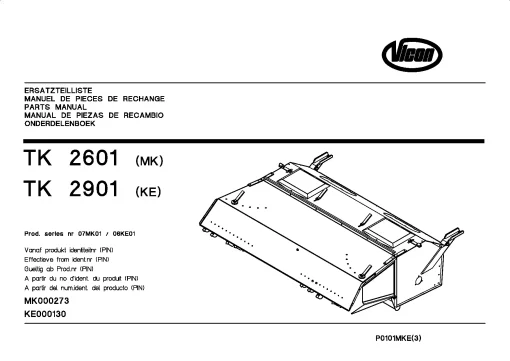 Vicon TK 2601 2901 Conditioners Rear mounted_07MK01_06KE01 Parts Manual Catalog Pdf Download