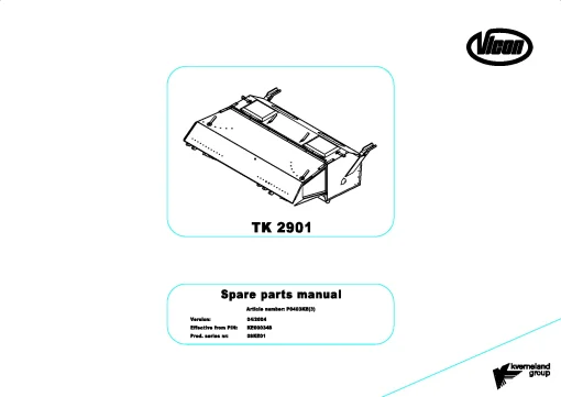 Vicon TK2901Conditioners Rear mounted_08KE01 Parts Manual Catalog Pdf Download