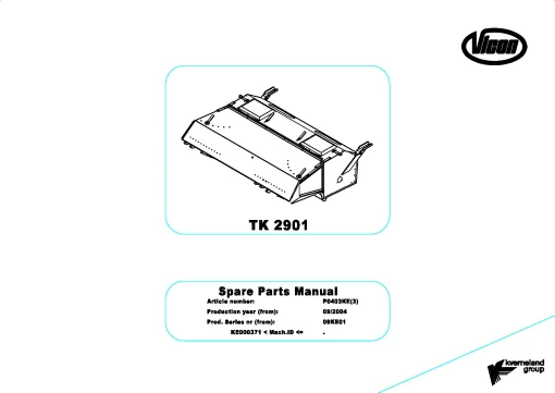 Vicon TK2901Conditioners Rear mounted_09KE01 Parts Manual Catalog Pdf Download