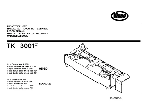 Vicon TK3001F Conditioners Rear mounted_03KD01 Parts Manual Catalog Pdf Download