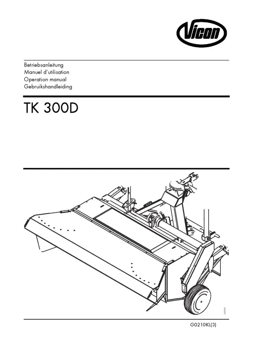Vicon TK300D Conditioners Rear mounted_09KL01 Operation Maintenance Manual PDF download