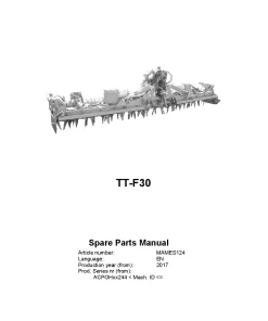 Vicon TTF30 Power harrows 2017 Parts Manual Catalog Pdf Download
