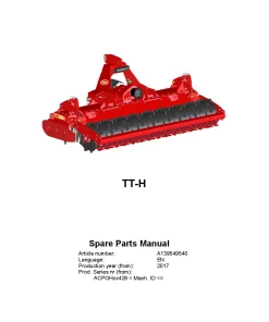 Vicon TTH Power harrows 2017 Sn 426 Parts Manual Catalog Pdf Download