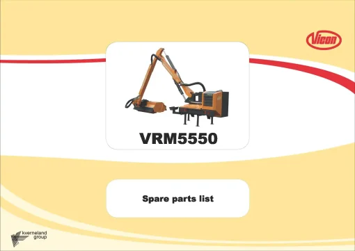 Vicon VRM5550 Mowers Flail Arm type Rear mounted Parts Manual Catalog Pdf Download