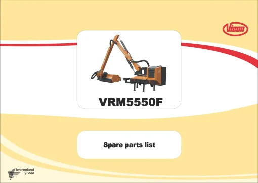 Vicon VRM5550F Mowers Flail Arm type Rear mounted Parts Manual Catalog Pdf Download