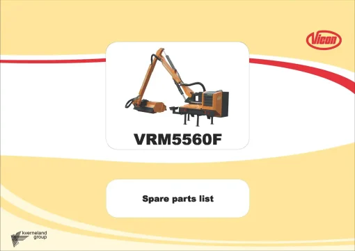 Vicon VRM5560F Mowers Flail Arm type Rear mounted Parts Manual Catalog Pdf Download