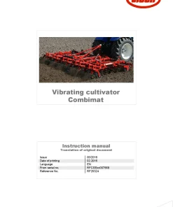 Vicon Vibrating Culivator Combimat 2016 Operation Maintenance Manual PDF download