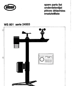 Vicon WS 801 serie 24503 Weather station Parts Manual Catalog Pdf Download