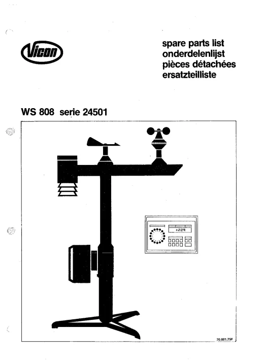 Vicon WS 808 serie 24501 Weather station Parts Manual Catalog Pdf Download