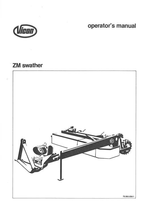 Vicon ZM Swather 242 282 322 Operation Maintenance Manual PDF download
