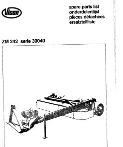 Vicon ZM Swather 242 Parts Manual Catalog Pdf Download