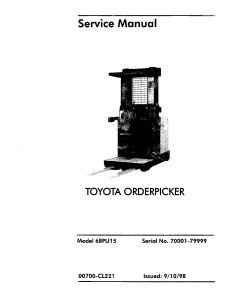 Toyota 6BPU15 Lift truck Service workshop manual PDF download