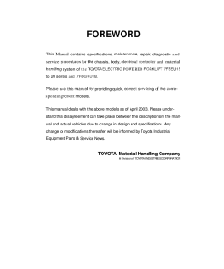 Toyota 7FBEU15 7FBEU18 7FBEHU18 7FBEU20 Lift truck Service workshop manual PDF download