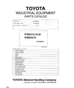 Toyota 7FBEU15 7FBEU18 7FBEU20 7FBEHU18 Lift truck Parts manual PDF download