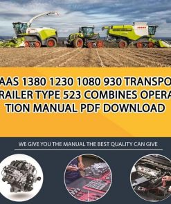 Claas 1380 1230 1080 930 Transport trailer type 523 Combines Operation Manual PDF Download